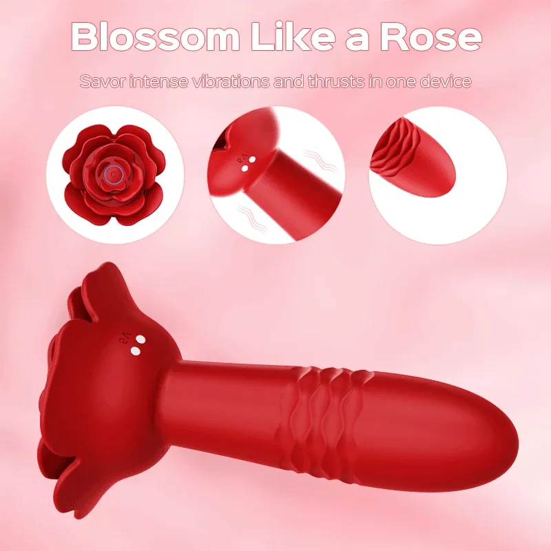 Rosita - Remote Control Rose Thrusting Vibrating Anal Plug