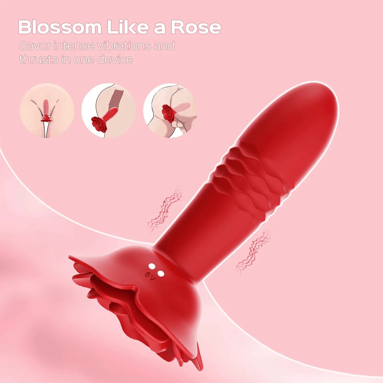 Rosita - Remote Control Rose Thrusting Vibrating Anal Plug