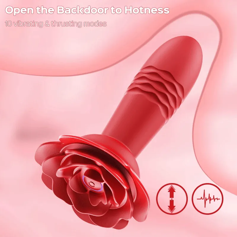 Rosita - Remote Control Rose Thrusting Vibrating Anal Plug