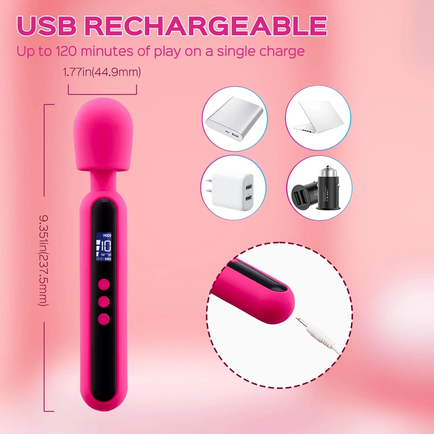 Savvy - Extra Powerful Wand Massager with LED Display Screen