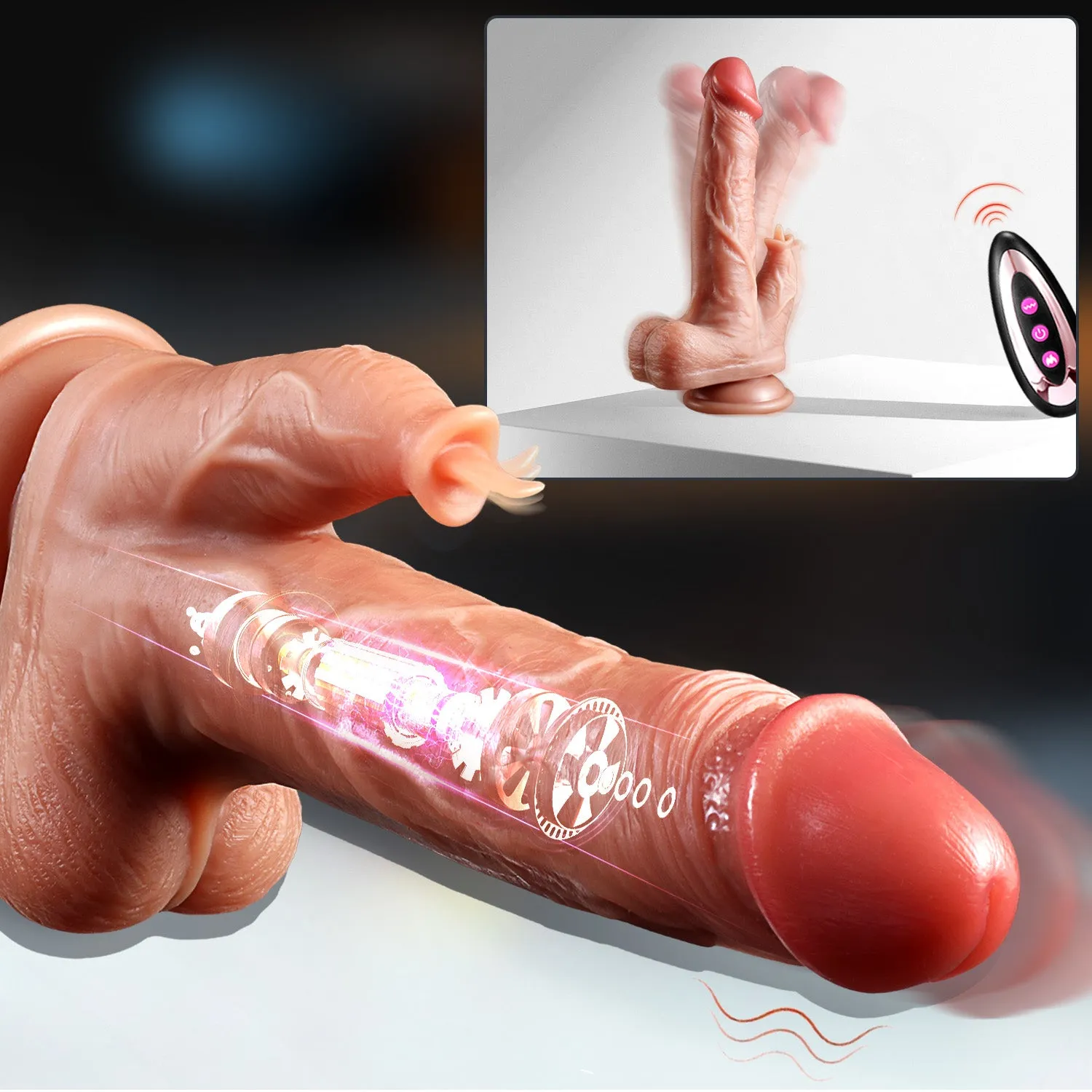 Simulation Dildo LGBTQ Vibrating Telescopic Masturbator