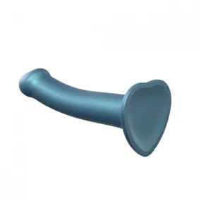 Strap-On-Me Blue Metallic Dual-Density Silicone Dildo