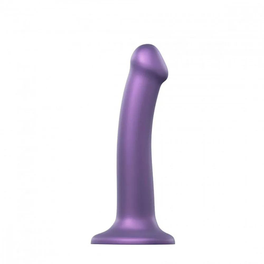 Strap-On-Me Purple Metallic Dual-Density Silicone Dildo