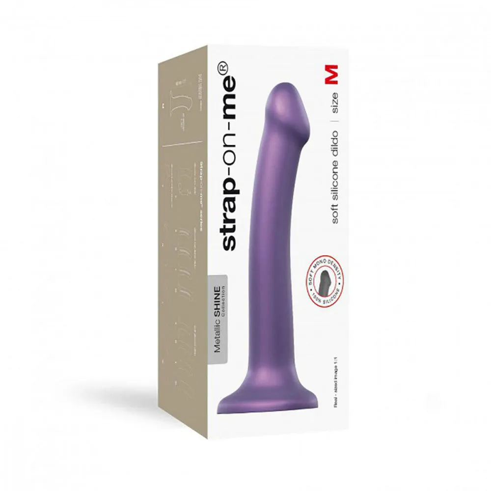 Strap-On-Me Purple Metallic Dual-Density Silicone Dildo