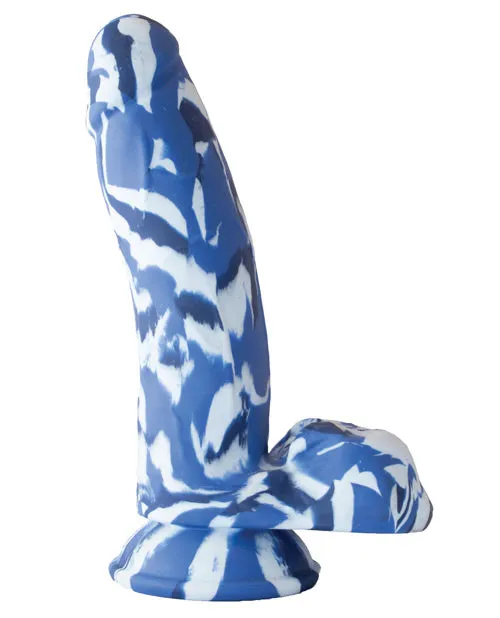 Thick Commando Dong - 7.25" Blue Camo