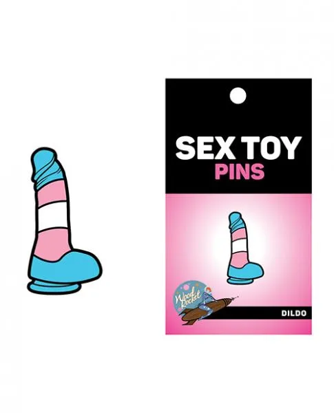 Trans Flag Dildo Sex Toy Enamel Pin by Wood Rocket