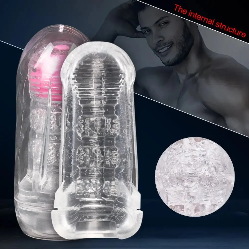 Wynn - Detachable Ball Vibrator & Pocket Pussy Manual Male Stroker