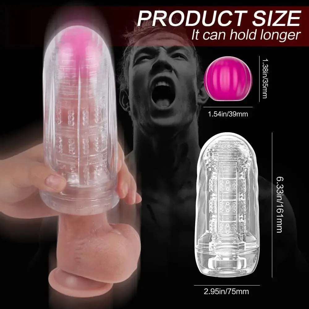 Wynn - Detachable Ball Vibrator & Pocket Pussy Manual Male Stroker